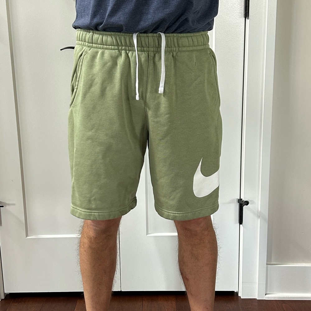 Nike Green Athletic Shorts with Elastic Waistband